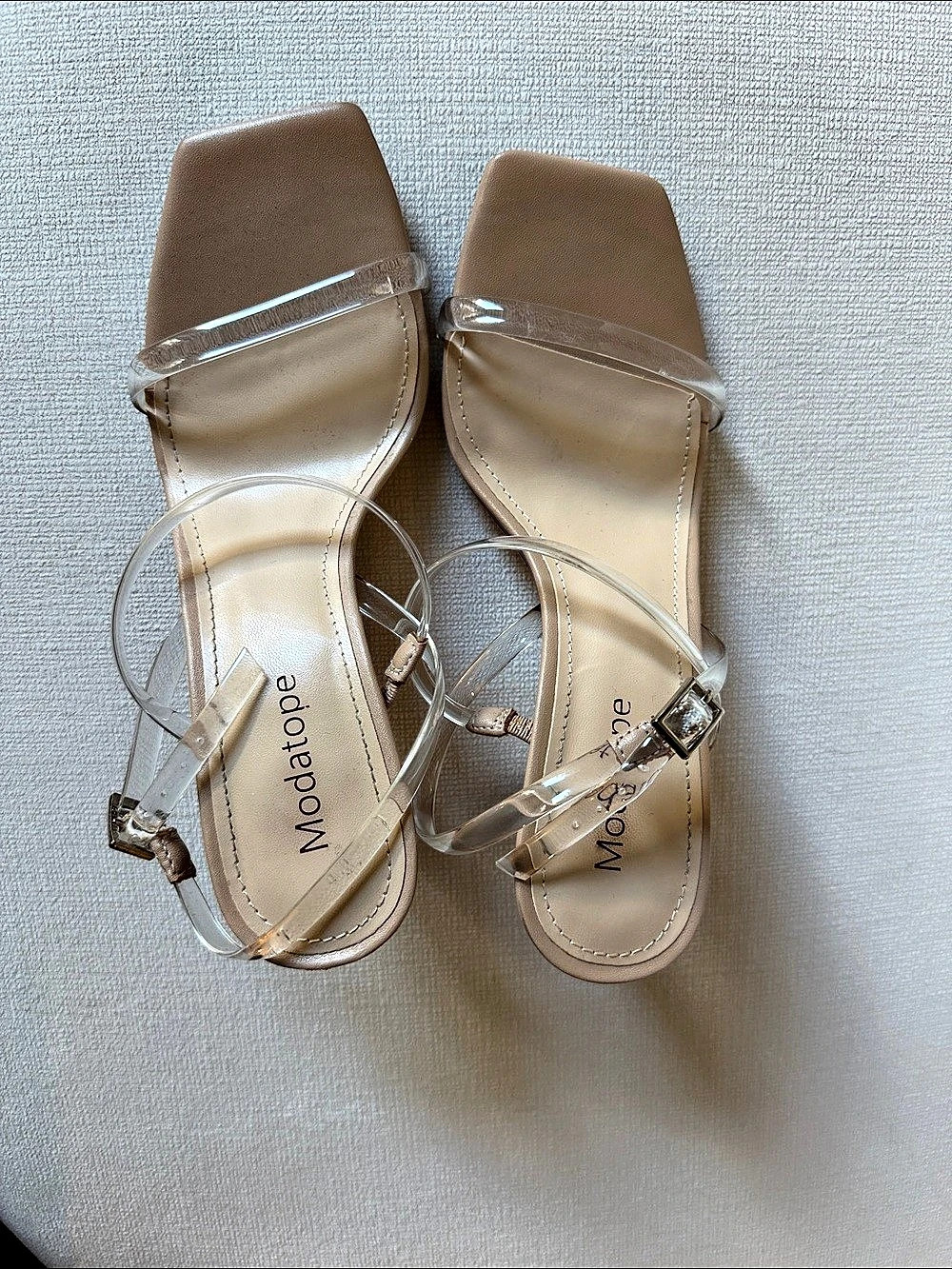 Strappy Block Heel Sandals in nude US 6